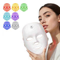 LED Face Mask Light Therapy,LED Light Therapy Mask for Face，Portable 7 Colors LED Facial Skin Care Mask for Home Use,Rechargeable