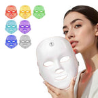 LED Face Mask Light Therapy,LED Light Therapy Mask for Face，Portable 7 Colors LED Facial Skin Care Mask for Home Use,Rechargeable