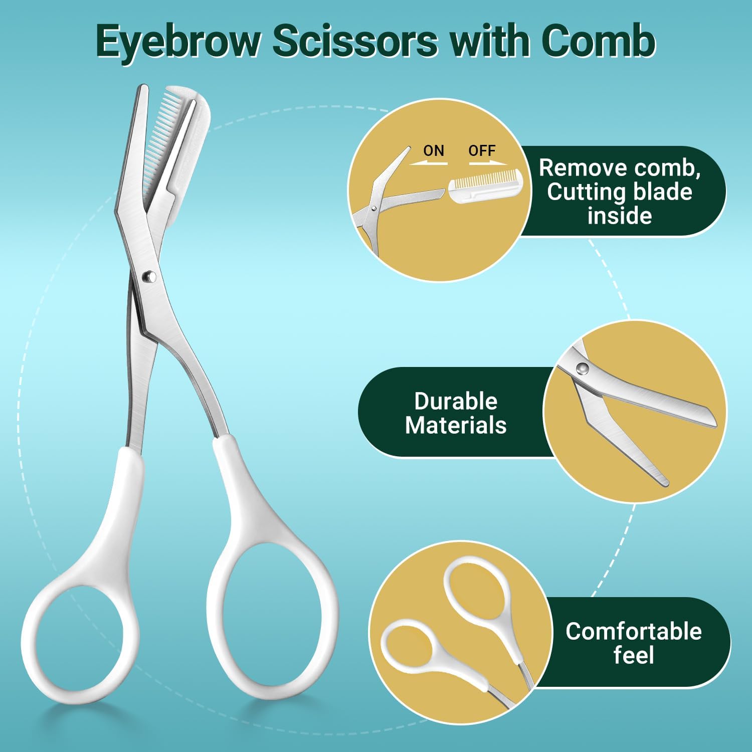 TsMADDTs Tweezers for Women Facial Hair, 8 in 1 Eyebrow Kit with Tweezers, Eyebrow Trimmer Scissors, Razor, Brush with Travel Bag, Hair Plucking Daily Beauty Tools