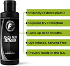 ExoForma Black Trim Restorer - Lasts 6+ Months, Dye Infused Waterproof Plastic Restorer for Cars - Perfect for Faded Bumpers, Trim & Vinyl on Jeeps, Truck Beds, Avalanches & ATVs