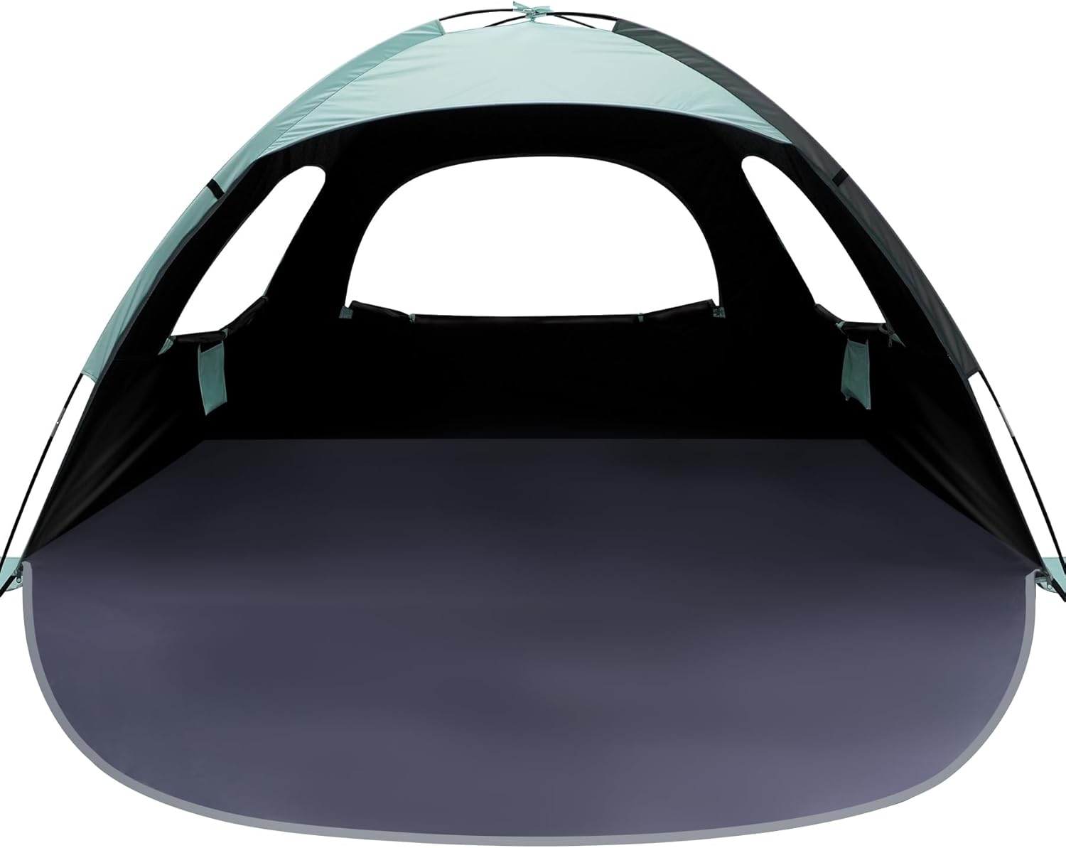 WhiteFang Beach Tent Anti-UV Portable Sun Shade Shelter for 3 Person, Extendable Floor with 3 Ventilating Mesh Windows Plus Carrying Bag, Stakes and Guy Lines
