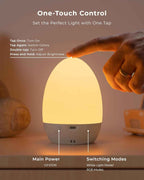 Egg Light for Nursery, Eye-Caring Touch Control Rechargeable Baby Night Light with 17 Color Modes, Dimmable Night Feeding Egg Light for New Parents & Kids Bedroom