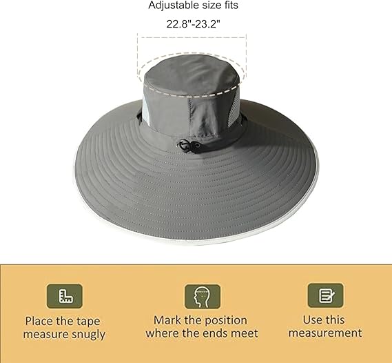 Leotruny Men Wide Brim Sun Hats UPF50+ Waterproof Breathable Bucket Hat for Fishing, Hiking, Camping