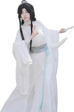 Xie Lian Cosplay Hanfu Costume, White Cotton Robe, Ancient Chinese Style