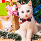 4 Pack Christmas Cat Collars with Bow Tie & Bell