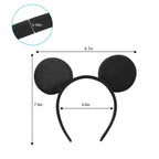 20 Pack Mouse Ears Solid Bow ears Headband for Birthday Party Supplies and Mouse Themed costume Cosplay Decoration