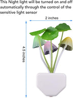 Rienar Sensor Led Night Light, Color Changing Plug-in LED Mushroom Dream Bed Lamp
