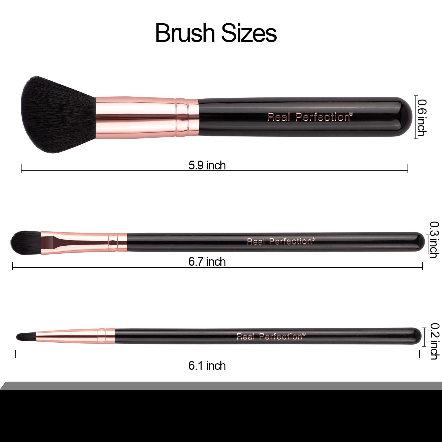 Real Perfection Makeup Brush Set 16 Pcs with 1 Eyebrow Razor Premium Synthetic Foundation Powder Concealers Eyeshadow Blush Makeup Brushes Make up Brushes Kit