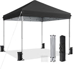 10x10 Pop Up Canopy, Portable Instant Canopy Tent with Carry Bag, 4 Sandbags and 8 Stakes for Outdoor Events, Parties & Camping