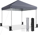 10x10 Pop Up Canopy, Portable Instant Canopy Tent with Carry Bag, 4 Sandbags and 8 Stakes for Outdoor Events, Parties & Camping