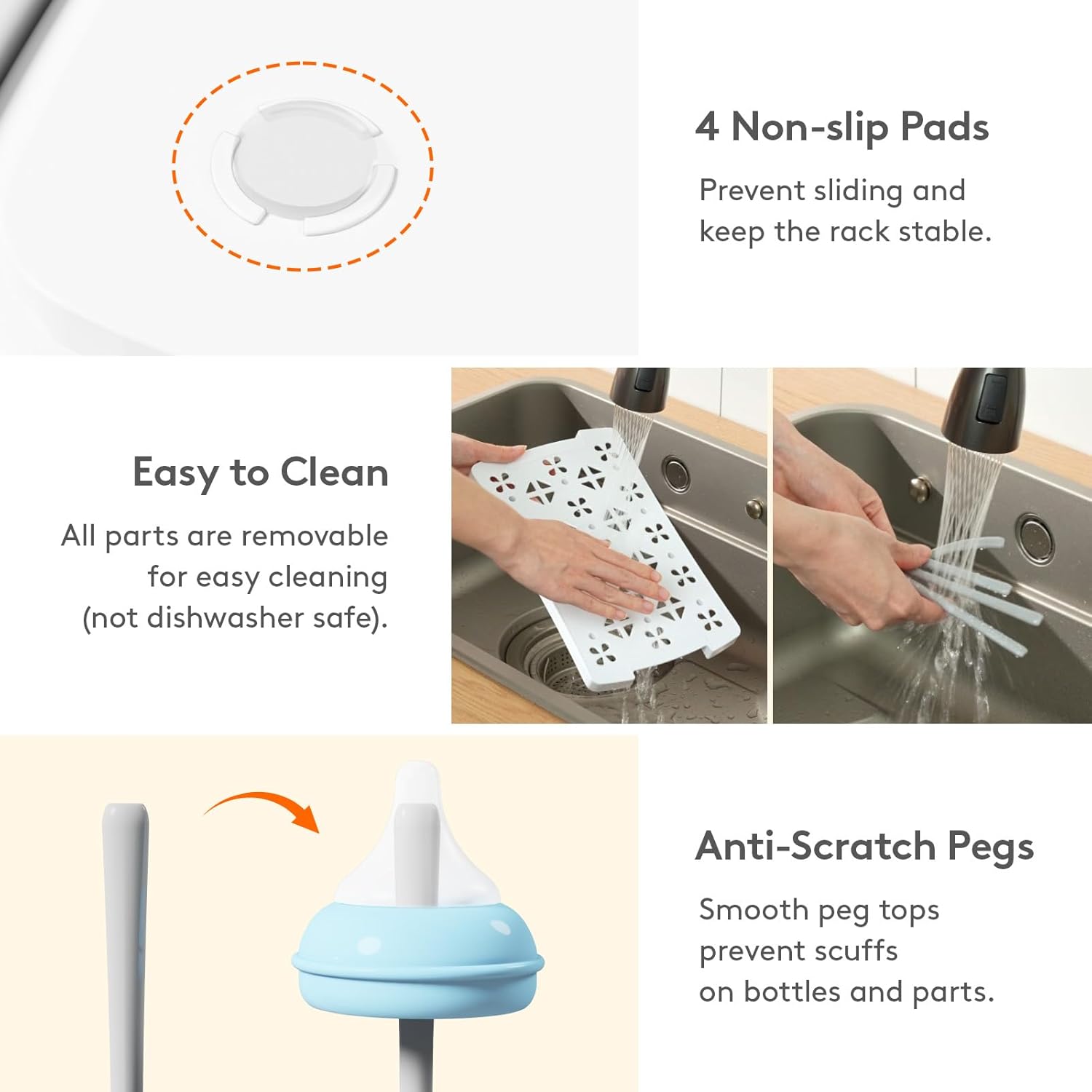 Lifewit Baby Bottle Drying Rack with Tray, Portable Bottle Drying Tree for Home & Travel, Space Saving Dryer Holder for Nipples, Pump Parts, Pacifiers Storage, Newborn Essentials, BPA Free