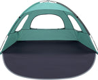 WhiteFang Beach Tent Anti-UV Portable Sun Shade Shelter for 3 Person, Extendable Floor with 3 Ventilating Mesh Windows Plus Carrying Bag, Stakes and Guy Lines