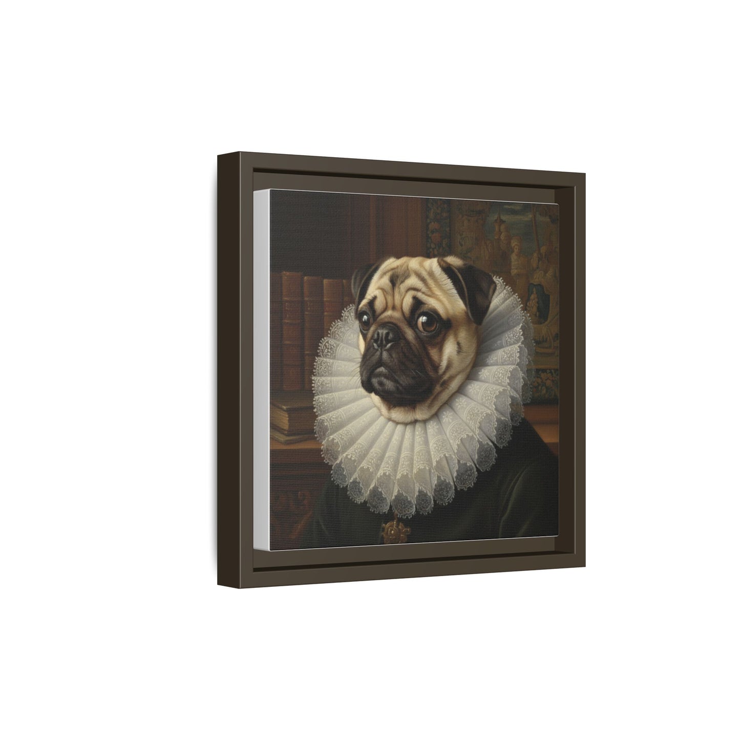 Custom Whimsical Pug Portrait Canvas, Cute Dog Art Print, Pet Lover Gift, Home Decor, Fun Wall Art, Quirky Dog Painting