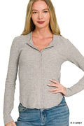 Zenana Double Knit Snap Button Shirts