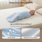 Momcozy Airflow Baby Swaddle, 100% Cotton Lightweight & Ultra Breathable, Ideal for Hot Sleeper Baby, Reduce Startle Reflex, Newborn Boys Girls Registry Essentials, 2-Pack