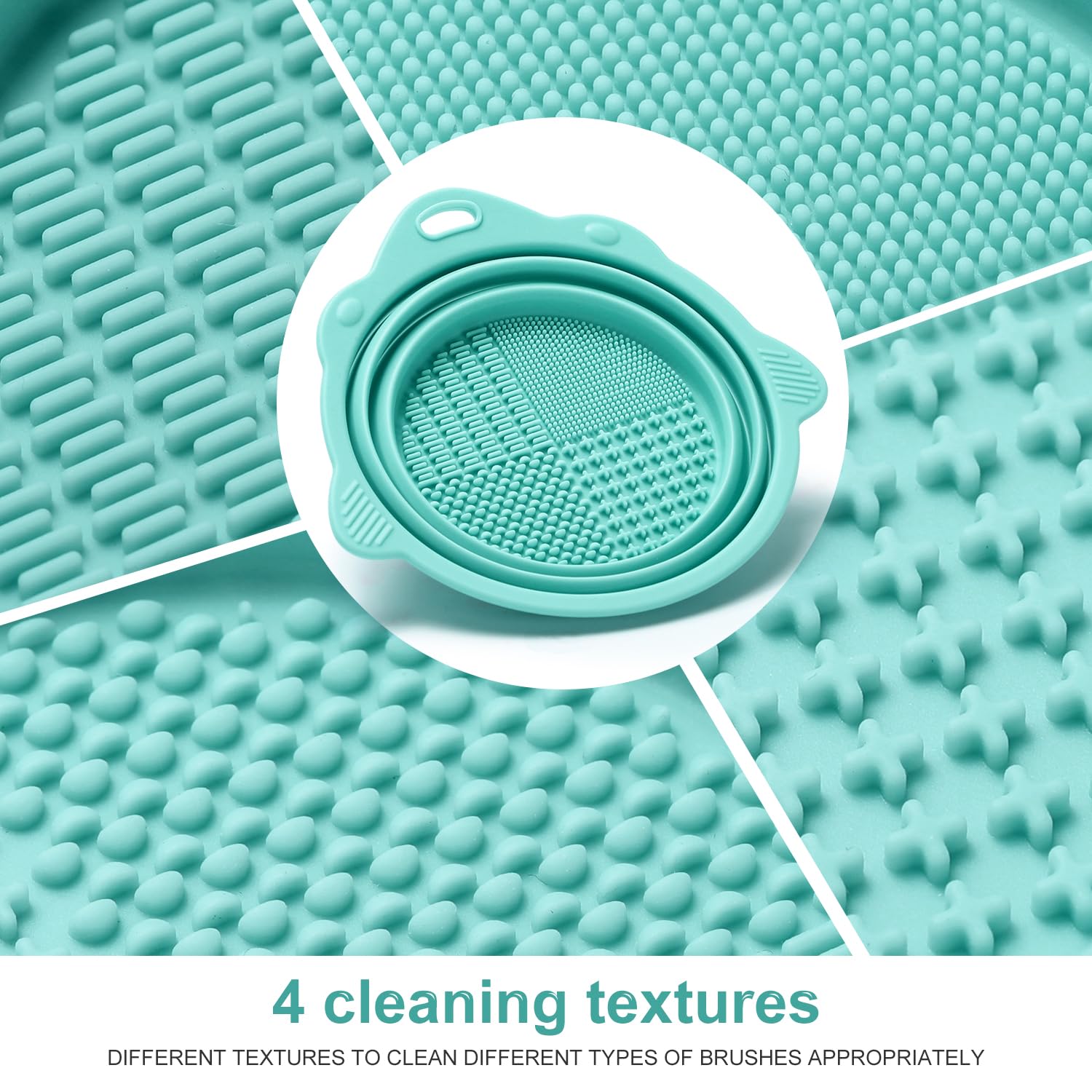 Makeup Brush Cleaner, Etercycle Foldable Silicone Brush Cleaner Bowl Srubber, Portable Washing Tools for Makeup Brush,Powder Puff,Sponge