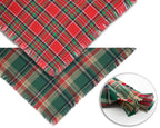 2PCS Christmas Dog Bandanas – Red and Green Plaid with Tassels