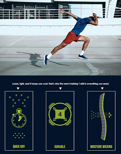 Kinglaman 1/5 Pack Men's Workout Gym Shirts Dry Fit Short Sleeve T-Shirts | Quick Dry Fabric, Breathable Mesh, Moisture Wicking, Athletic Regular Fit, for Training, Running, All Sports Activities