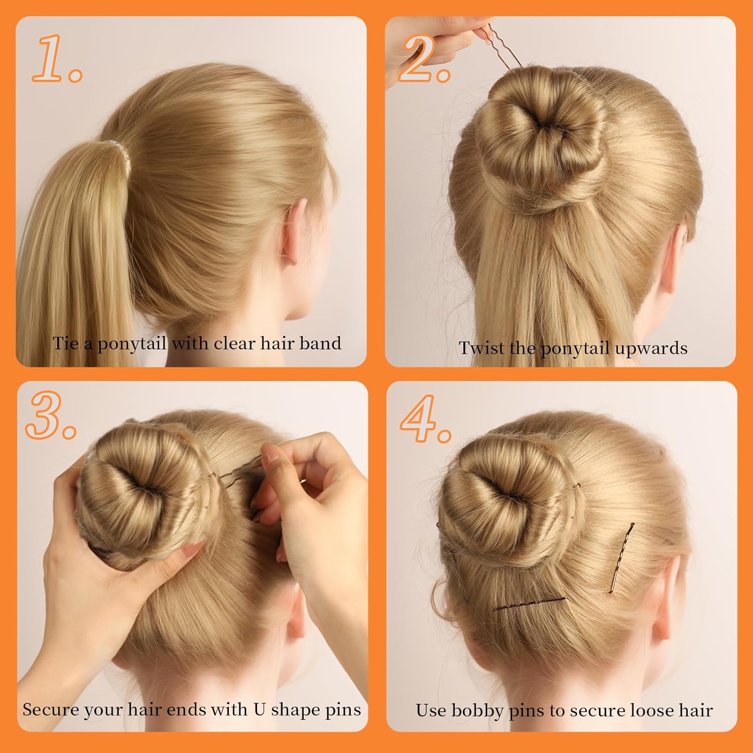 Teenitor 300pcs Bobby Pins Hair Pins Kit, 100pcs Bobby Pins 100 Hair Pins for Women for Buns, 100pcs Hair Bands, 2" 2.36", Bobb y Pins for Gray Hair 2" 2.75"