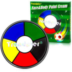 6 Color Face Paint Wheel for Football – Waterproof Face Body Paint Cream, Portable Design with Red White Blue Yellow Green Black, Hypoallergenic Non-Toxic for Soccer Fans Game Day Tailgate