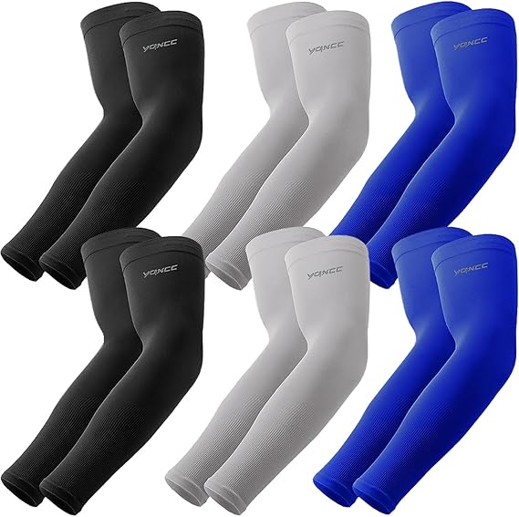 YQXCC Arm Sleeves, Cooling UV Sun Protection Sports Compression Sleeves for Men Women, Golf Basketball Arm Sleeves