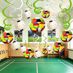 30CT Soccer Hanging Swirl for Soccer Party Supplies Theme Birthday Party Decorations