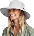 Sun Hats for Women Ponytail Wide Brim Summer Packable Cowboy Hat | 100% Nylon, Convertible Cowboy Style, Foldable & Packable, Adjustable Drawstring, Ideal for Hiking, Gardening, Beach Boating