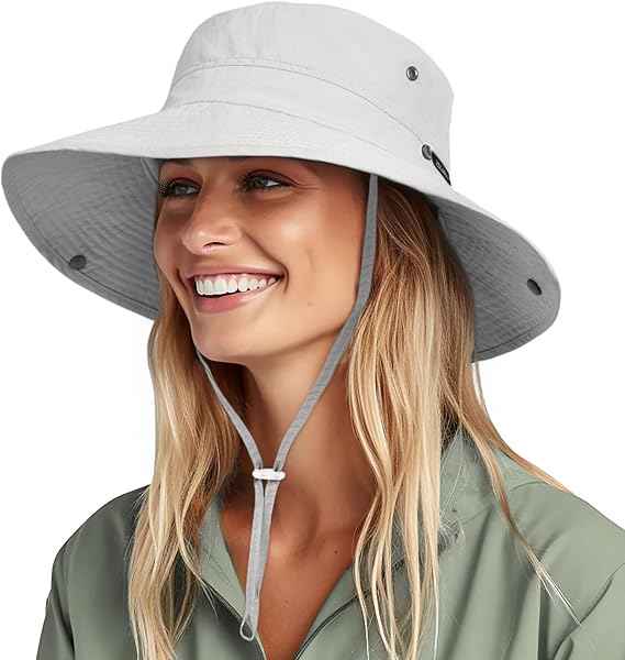 Sun Hats for Women Ponytail Wide Brim Summer Packable Cowboy Hat | 100% Nylon, Convertible Cowboy Style, Foldable & Packable, Adjustable Drawstring, Ideal for Hiking, Gardening, Beach Boating