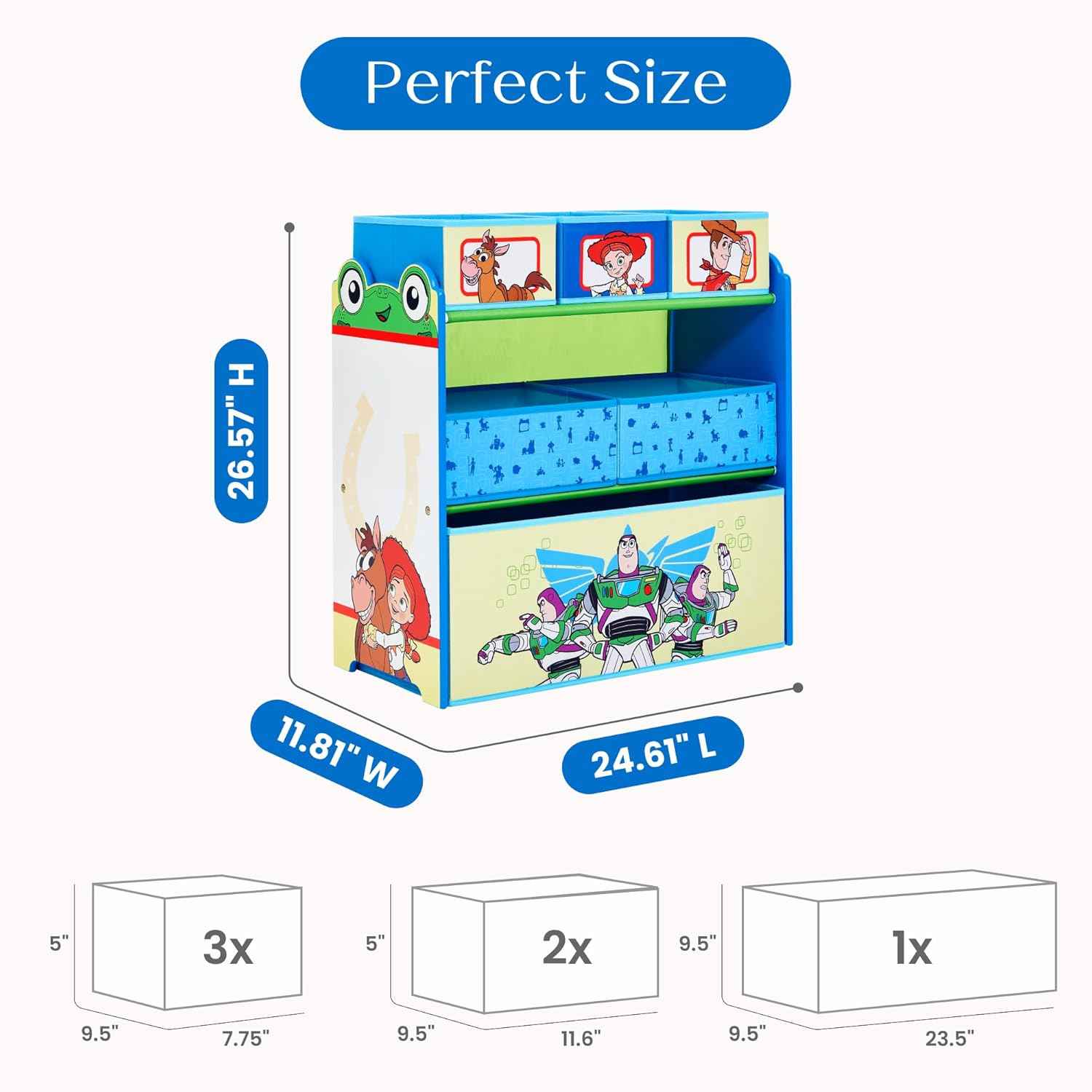 Delta Children - Toy Story Design & Store 6 Bin Toy Storage Organizer - Greenguard Gold Certified, Blue