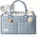 Baby Diaper Caddy Organizer, Portable Nursery Storage Basket with Handle for Newborn Boy or Girl, Gift for Baby Shower Essentials, Registry Must Have Bag, Caddie Car Organizer
