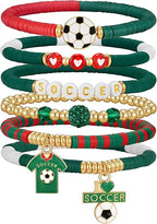 Soccer Cup Soccer Bracelets for Women Men, Stackable Soccer Jewelry Game Day Fan Accessories Gifts for Soccer Fans