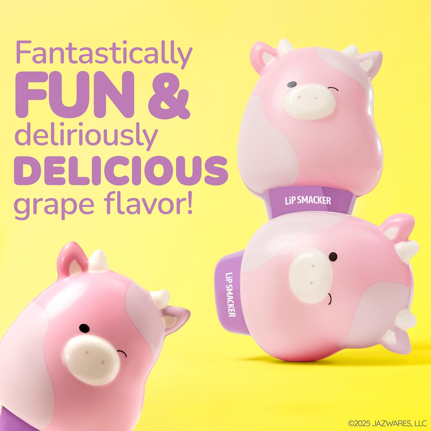 Lip Smacker Squishmallows Moisturizing Lip Balm, Fun Soft Squishy Collectible Top, Hydrates & Smooths
