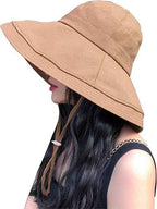 Wide Brim Bucket Hat - UPF50+ Protection Travel Beach Sun Hat with Semi-Rigid Adjustable Foldable Brim