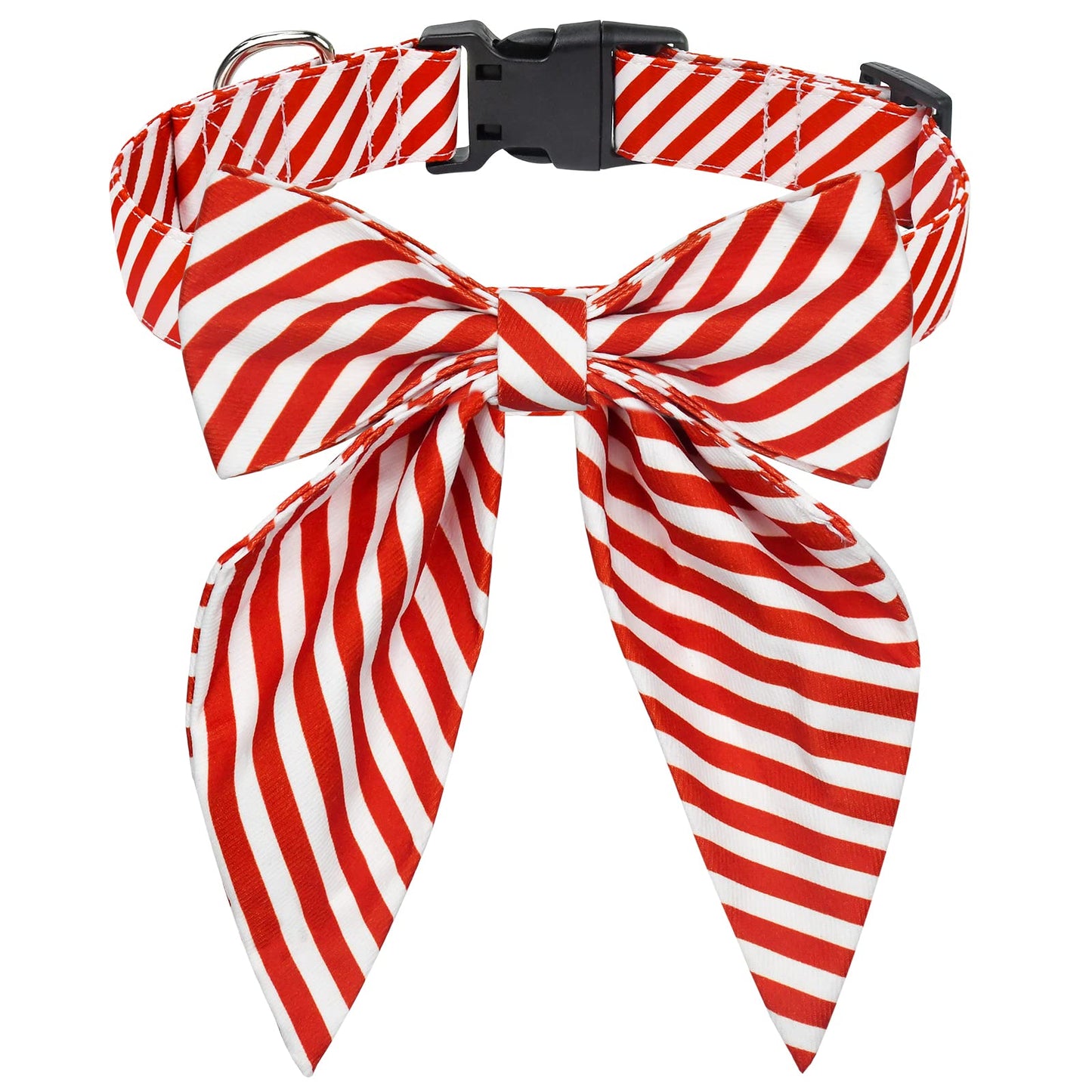 Christmas Dog Collar with Bow Tie – Plaid Adjustable Collar for Pets