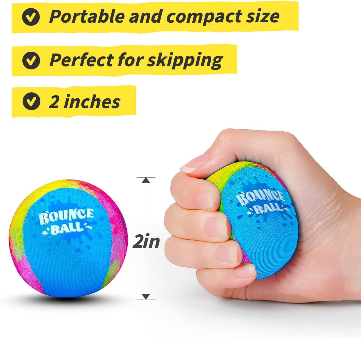 Bambilo Water Skipping Ball | 2-Pack Bounce Balls | Water Bouncing Beach Balls & Grip Ball | Pool Toys for Kids Age 5-8-12 | Great Summer Water Toy for Beach Swimming Pool River Lake