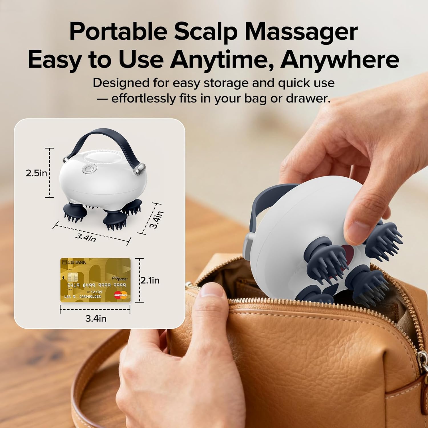 Scalp Massager, Head Massager Scalp with Tangle-Resistant Design, Portable Head Massager, Hair Massagers with 12 Massage Heads, 3 Modes, Mothers Day Gifts, Father Day Gifts for Mom, Dad