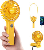 SWEETFULL Handheld Portable Fan, 5000mAh Rechargeable Battery, 6 Speed Wind, LED Digital Display, Foldable Electric Personal Mini Travel Fan with Backup Power, Summer Essentials Gifts for Women Girl