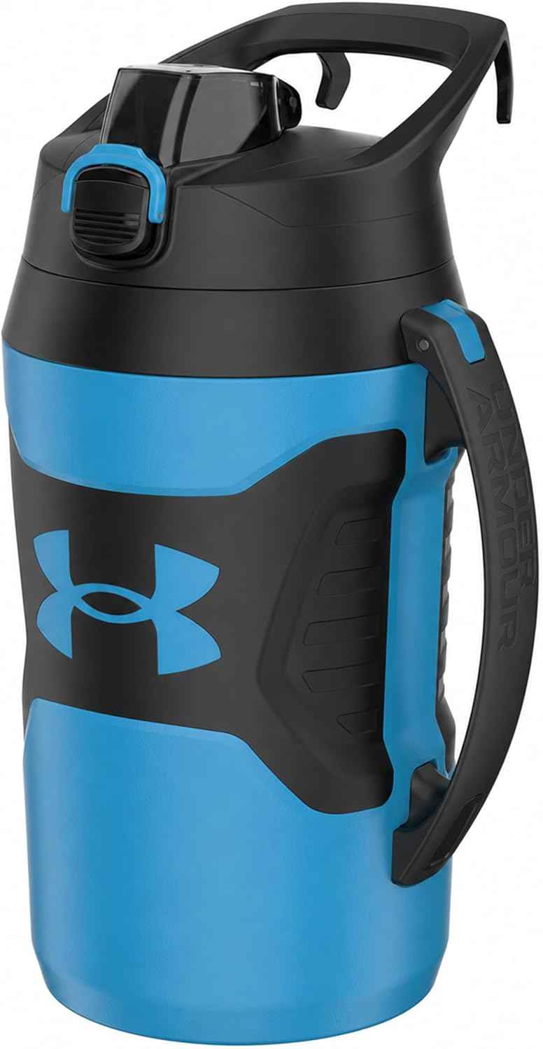 Insulated Water Bottle with Handle & Fence Hook, Half Gallon Sports Water Jug, Leak-Resistant & BPA-Free for Baseball, Football & Gym