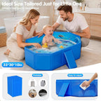2026 Toddler Bath Tub for Shower, Portable Bathtub for Kids, Toddler,Thickened Toddler Bathtub Foldable – Portable, Travel & Shower Ready, Easy to Clean,Ocean Theme, 12M-5Y
