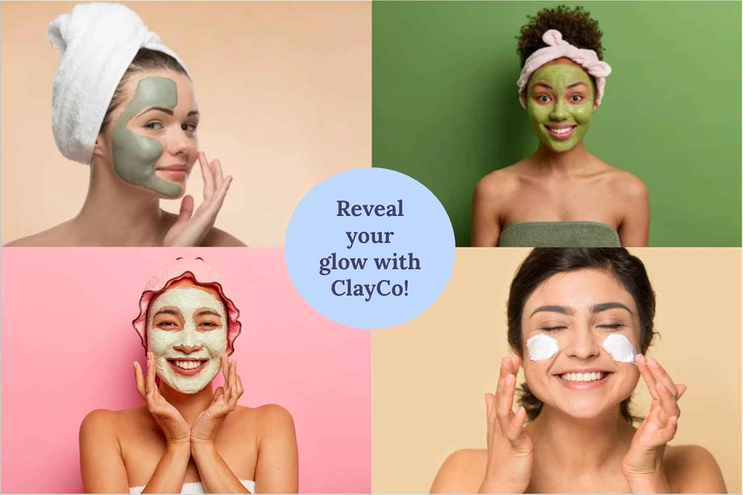 ClayCo! 10 Piece Clay Mask Variety Kit for Men & Women Facial and Skin Care, Clay Face Mask Set (Rose, Dead Sea, Green Tea, Aloe Vera, 24K Gold)