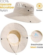 Sun Hats for Women Ponytail Wide Brim Summer Packable Cowboy Hat | 100% Nylon, Convertible Cowboy Style, Foldable & Packable, Adjustable Drawstring, Ideal for Hiking, Gardening, Beach Boating