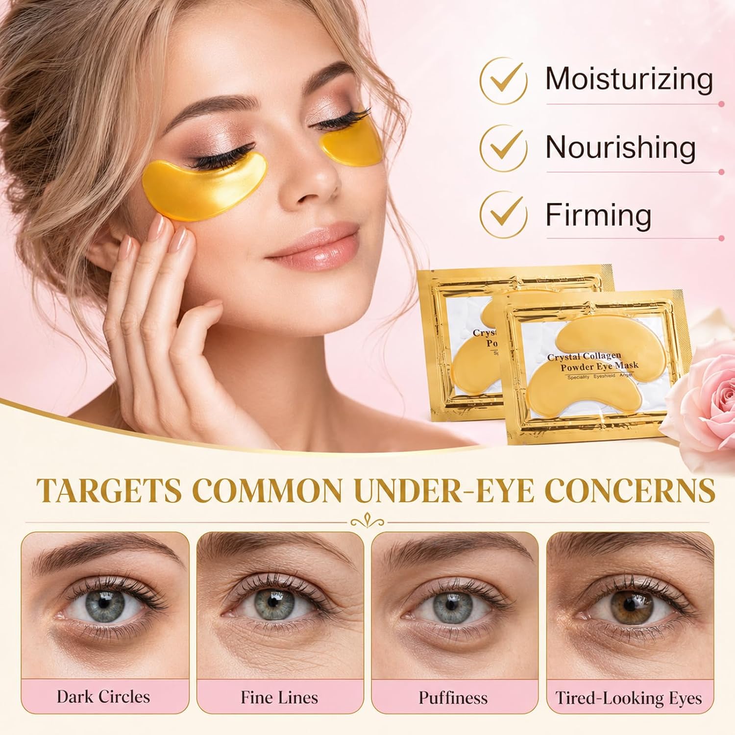 30 Pairs Lip Masks and Eye Masks, 24K Gold Under Eye Patches for Puffy Eyes, Cooling Moisturizing Lip Mask Skincare, Bridesmaid Gifts, Bridal Shower Gifts, Bulk Gifts, Bachelorette Party Favors