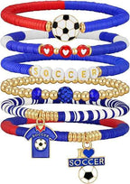 Soccer Cup Soccer Bracelets for Women Men, Stackable Soccer Jewelry Game Day Fan Accessories Gifts for Soccer Fans