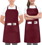 Utopia Kitchen 2 Pack Bib Apron, Adjustable with 2 Pockets, Water and Oil Resistant, Cooking Kitchen Chef Apron for Women Men