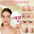 7 Colors Red Light Mask for Face, Fine Lines, 7-1 Colors LED Facial Skin Care Mask, Portable and Rechargeable