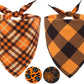 2PCS Christmas Dog Bandanas – Red and Green Plaid with Tassels