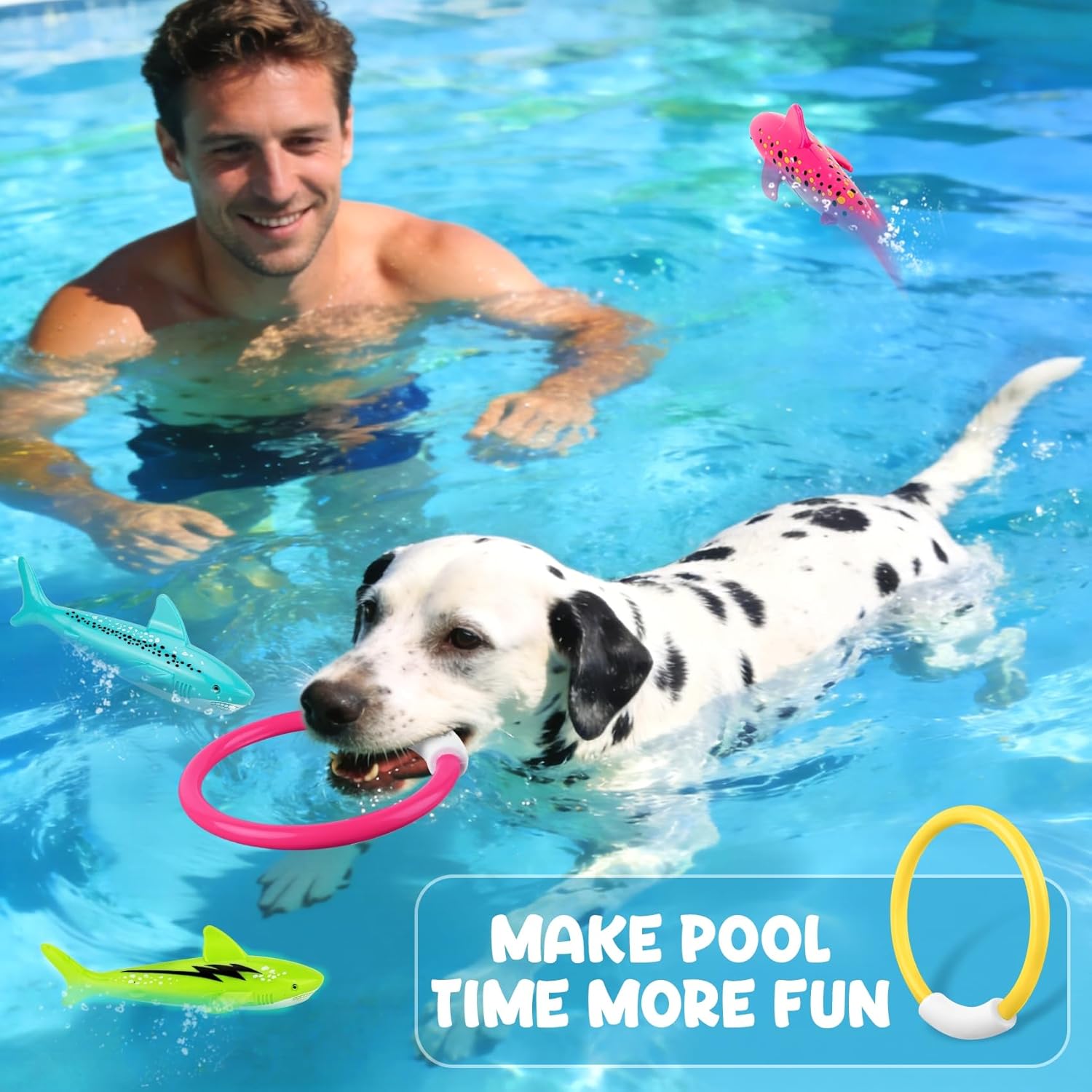 Korlon Tec Underwater Pool Toys for Kids Ages 4-8 8-12, Summer Training Swim Pool Diving Toys Set for Fun Water Games