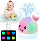 ANGGIKO Baby Bath Toys, Pool Water Table Toy for Babies, Toddler Bath Toys for Kids Ages 1-3, Light Up Whale Bath Toy Sprinkler 1 Year Old Boy Girl Gift Summer Bathtub Fountain Baby Toy 6-12-18 Months