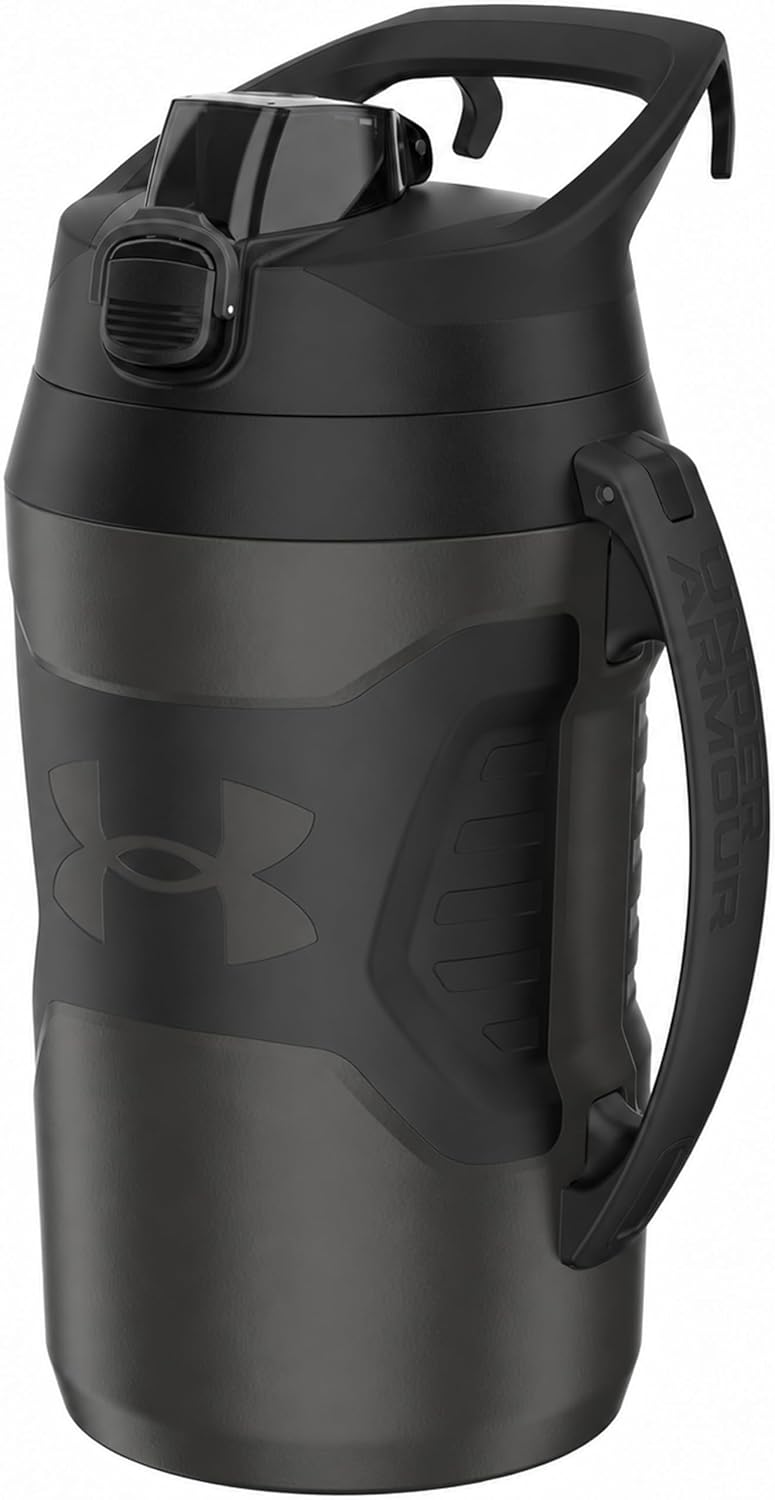 Insulated Water Bottle with Handle & Fence Hook, Half Gallon Sports Water Jug, Leak-Resistant & BPA-Free for Baseball, Football & Gym
