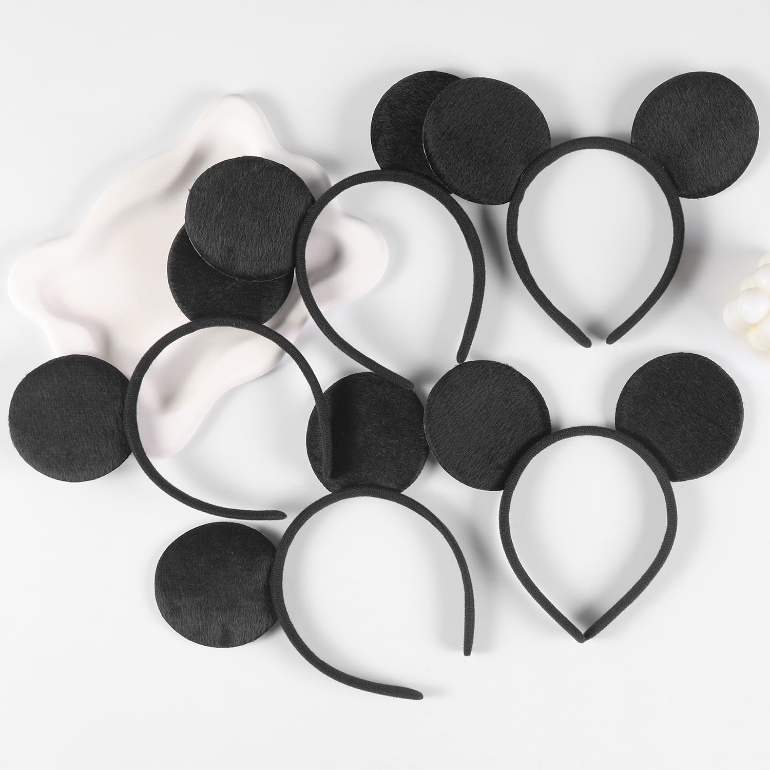 20 Pack Mouse Ears Solid Bow ears Headband for Birthday Party Supplies and Mouse Themed costume Cosplay Decoration